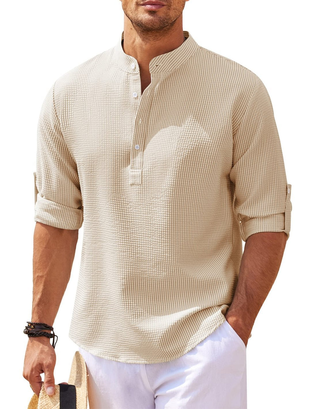 Cormac - Men's Long Sleeve Relaxed Linen Shirt