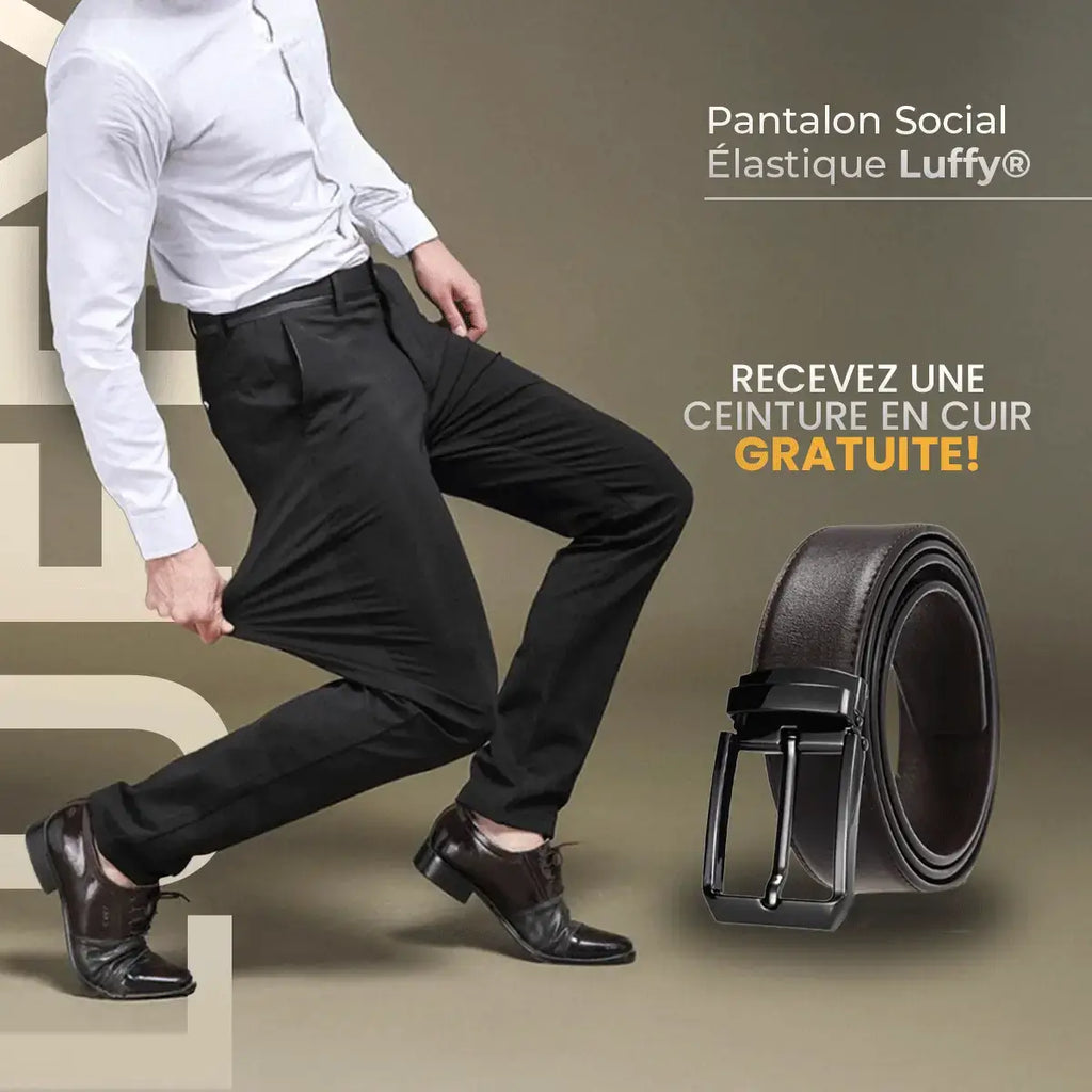 Luffy® Flexible Social Pants with Complimentary Leather Belt