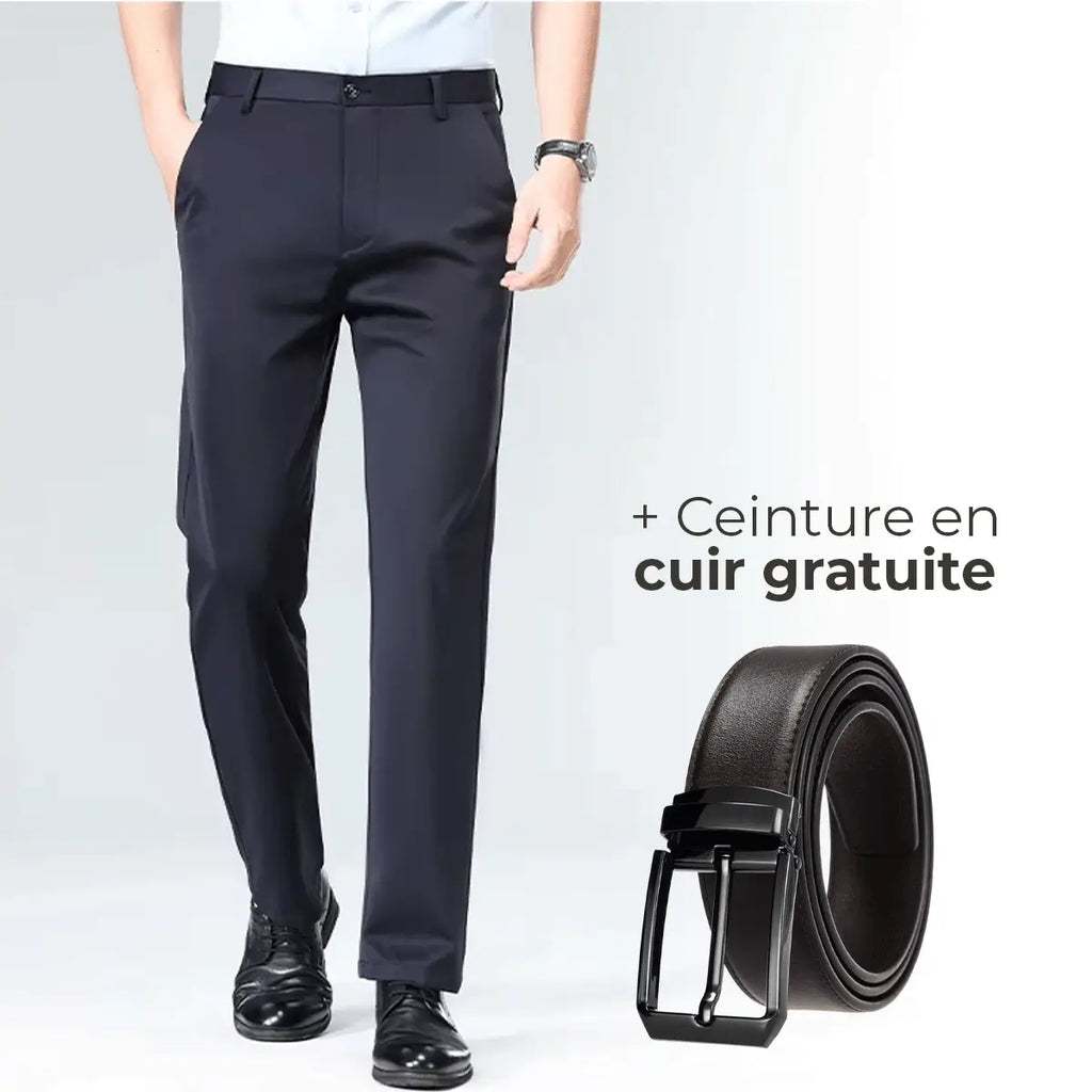 Luffy® Flexible Social Pants with Complimentary Leather Belt