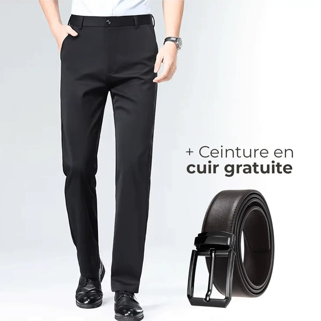 Luffy® Flexible Social Pants with Complimentary Leather Belt