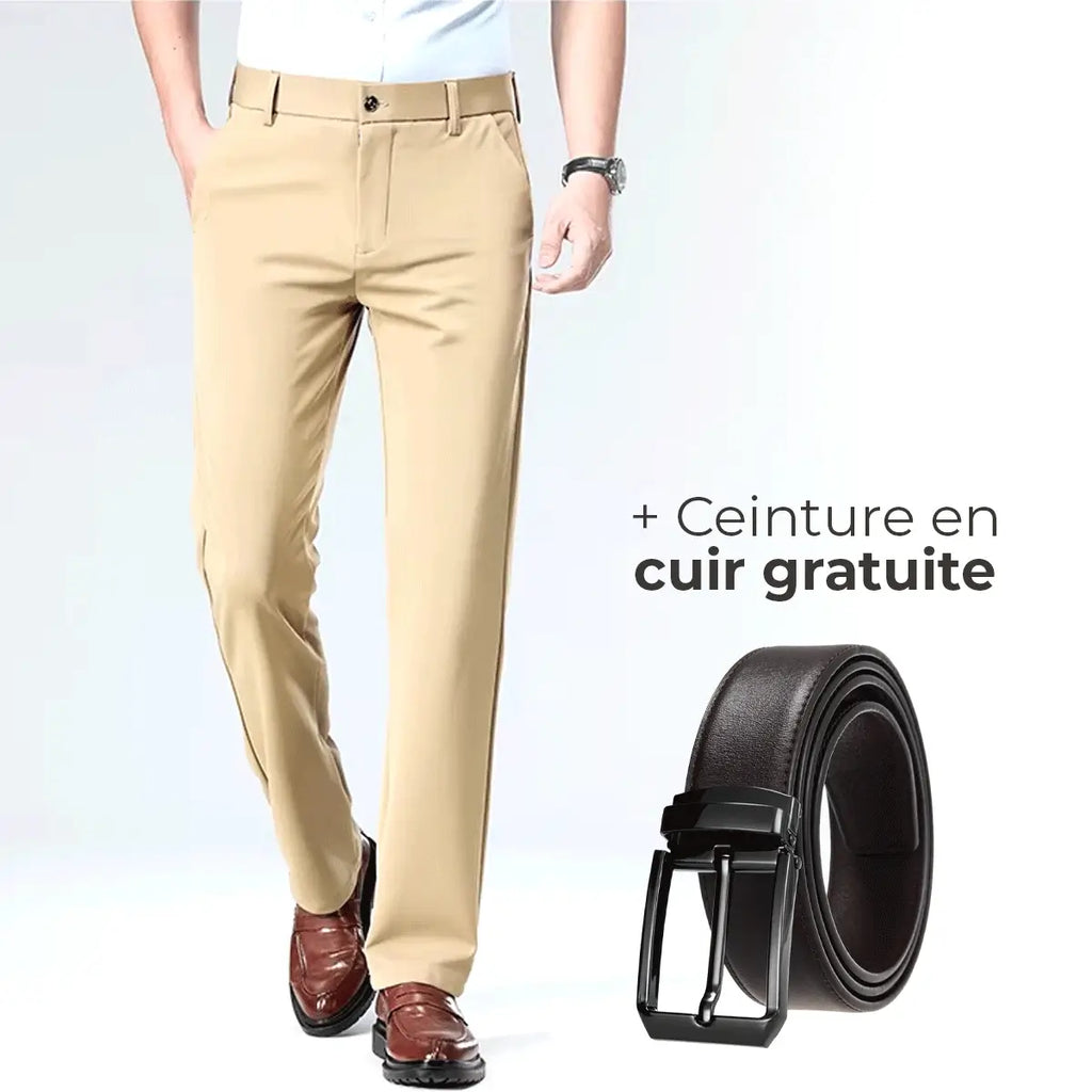 Luffy® Flexible Social Pants with Complimentary Leather Belt