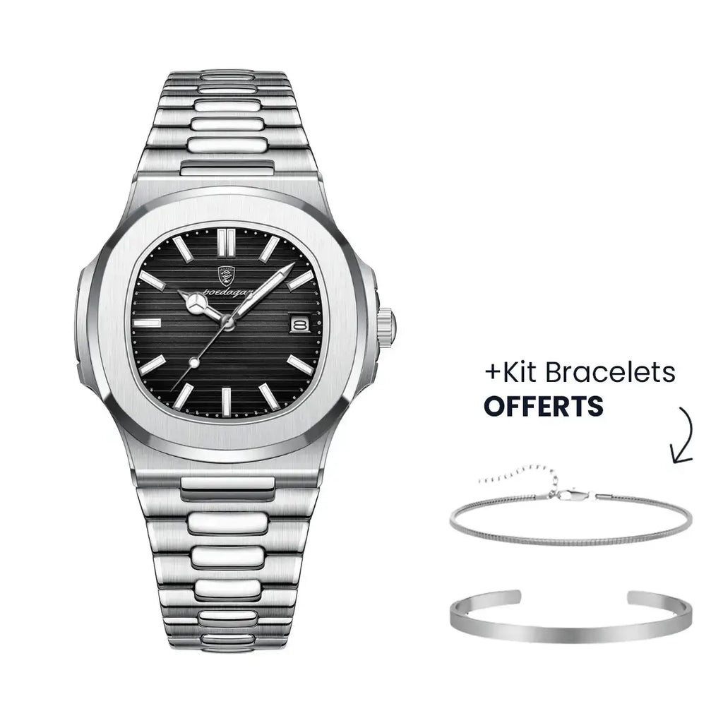 Men's Luxe Nautilus™ Watch with Complimentary Bracelet Kit – Great Deal!