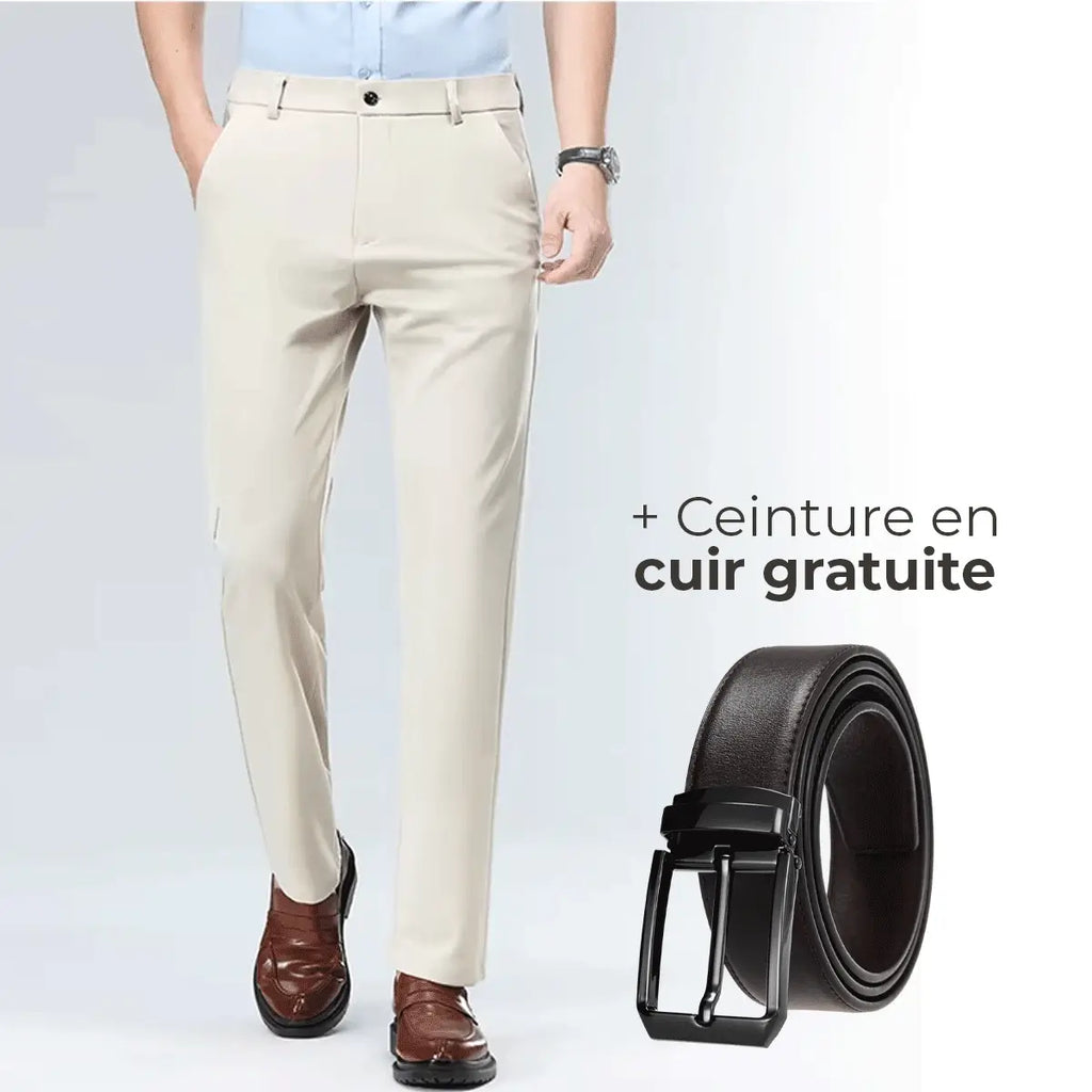 Luffy® Flexible Social Pants with Complimentary Leather Belt