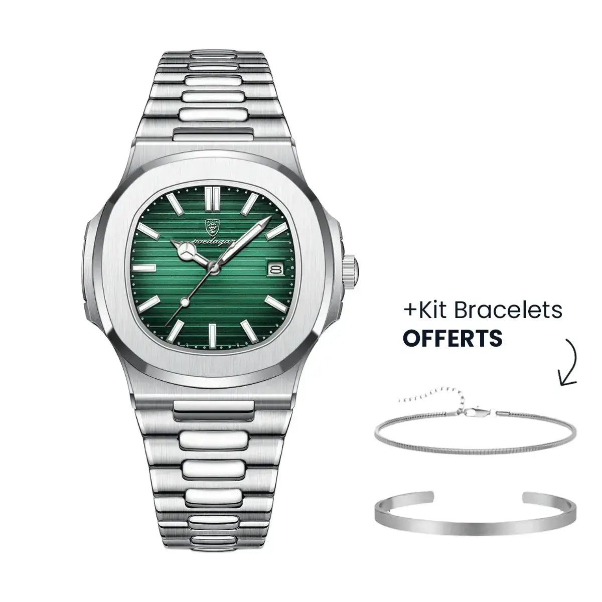 Men's Luxe Nautilus™ Watch with Complimentary Bracelet Kit – Great Deal!