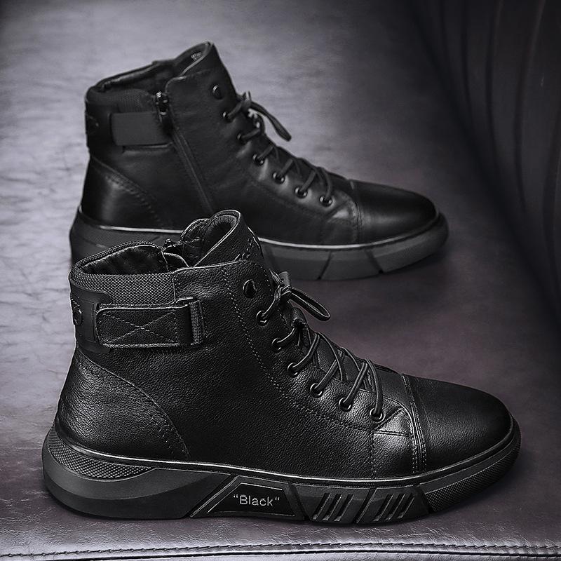 Hector - Durable Black Leather Sneakers for Men