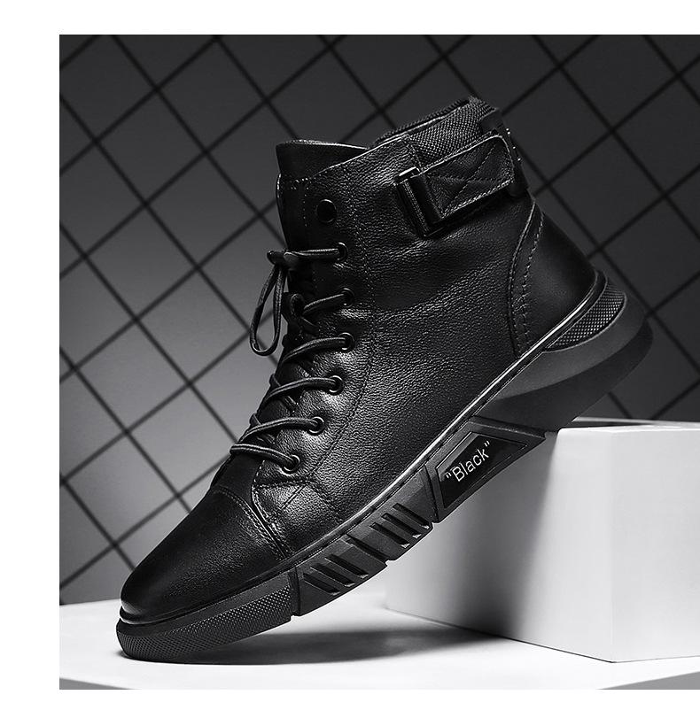 Hector - Durable Black Leather Sneakers for Men